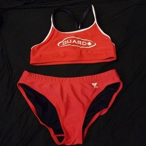 L Red Lifeguard Suit